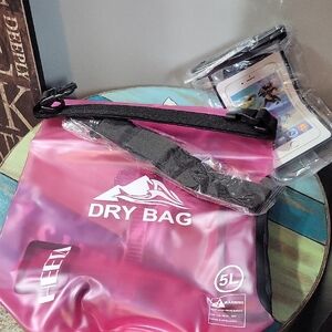Pink 5L Waterproof Dry Bag - HEETA Logo (Free Phone Protector)